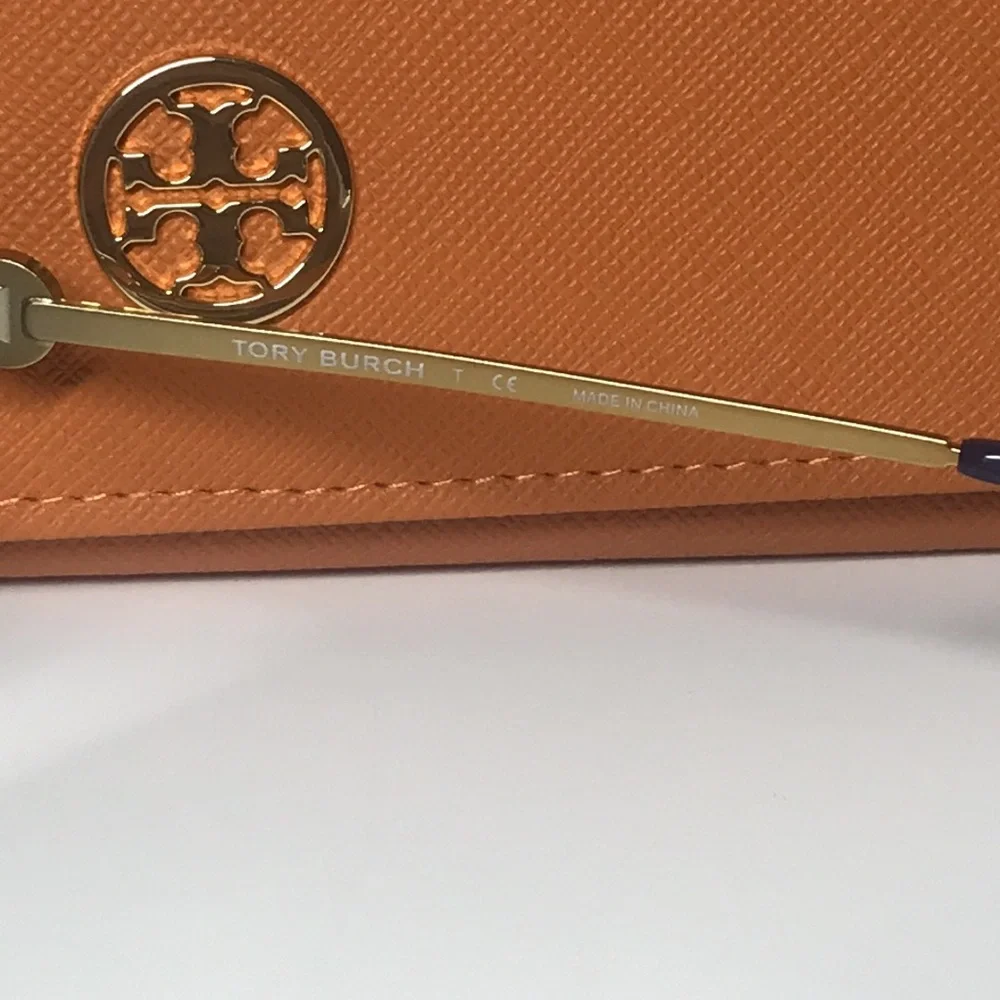 New Authentic Tory Burch TY6080 Blue Sunglasses with Orange Case
